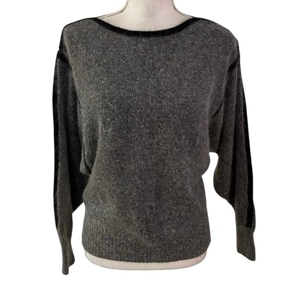 Vintage IB Diffusion Size S Sweater Boatneck Dolman Sleeve Silk Angora Lambswool - Picture 1 of 5